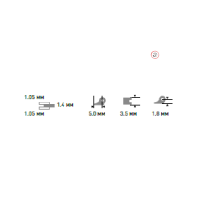 Ширина петли: 3,5 мм. Расстояние между гребнями петли и их толщина: 1,05-1,05 мм.