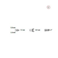 Расстояние между гребнями петли и их толщина: 1,0 мм. Расстояние между отверстиями: 2,5 мм.