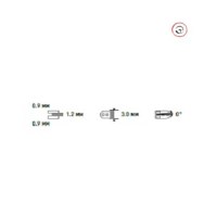 Расстояние между гребнями петли и их толщина: 0,9-0,9 мм. Расстояние между отверстиями: 2,5 мм.