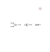 Ширина петли: 3,5 мм. Расстояние между гребнями петли и их толщина: 1,4 мм. Расстояние между отверстиями: 2,5 мм.