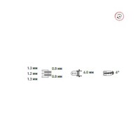 Расстояние между гребнями петли и их толщина: 0,8-0,8 мм. Расстояние между отверстиями: 2,5 мм.