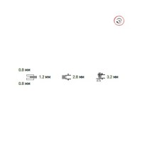 Ширина петли: 2,8 мм. Расстояние между гребнями петли и их толщина: 0,8-0,8 мм.