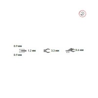 Ширина петли: 3,3 мм. Расстояние между гребнями петли и их толщина: 0,9-0,9 мм.