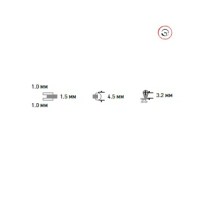 Ширина петли: 4,5 мм. Расстояние между гребнями петли и их толщина: 1,0-1,0 мм.