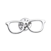 Silver glasses badge - elegant gift for eye care professionals