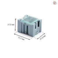 Коробка с крышкой 25 х 31,5 х 21,0 мм.