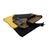 Коричневая салфетка OptiTech 30х40 см — идеальна для чистки очков и линз без царапин